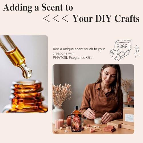 PHATOIL Champagner Rosen Duftöl für Aromatherapie, 100ml – Ätherisches Öl für Diffuser, Yoga, Hautpflege, DIY Kerzen- und Seifenherstellung