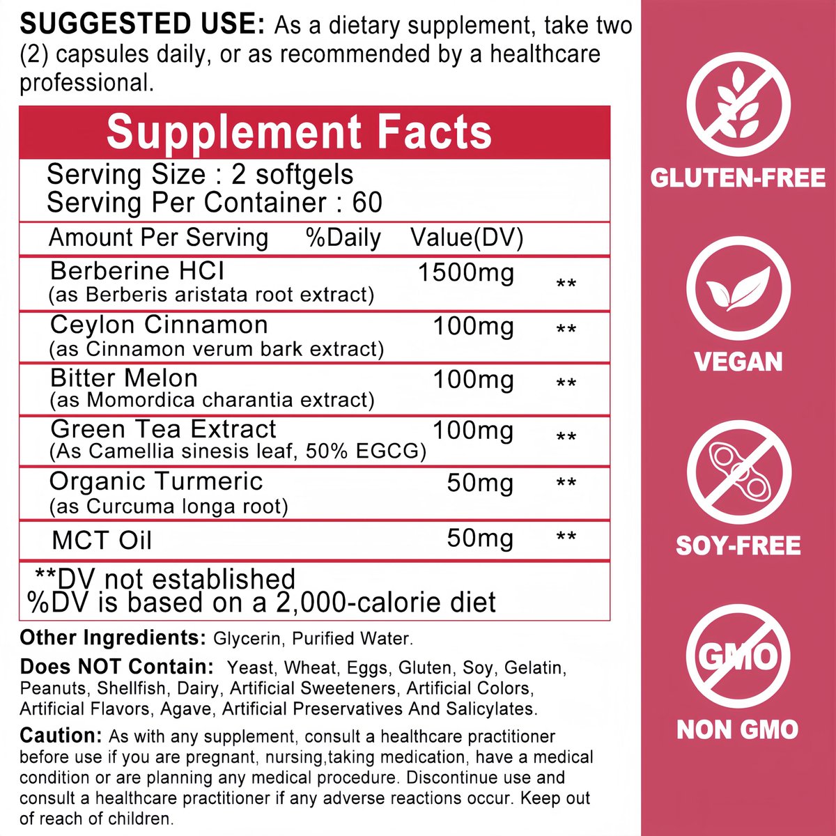 Berberin mit Ceylon-Zimt – Berberin Supplement 1500mg mit Bittermelone Kurkuma für Stoffwechsel, Immunsystem & Verdauung – Hochabsorbierende extra starke Berberin Softgels – Vegan, Nicht-GVO