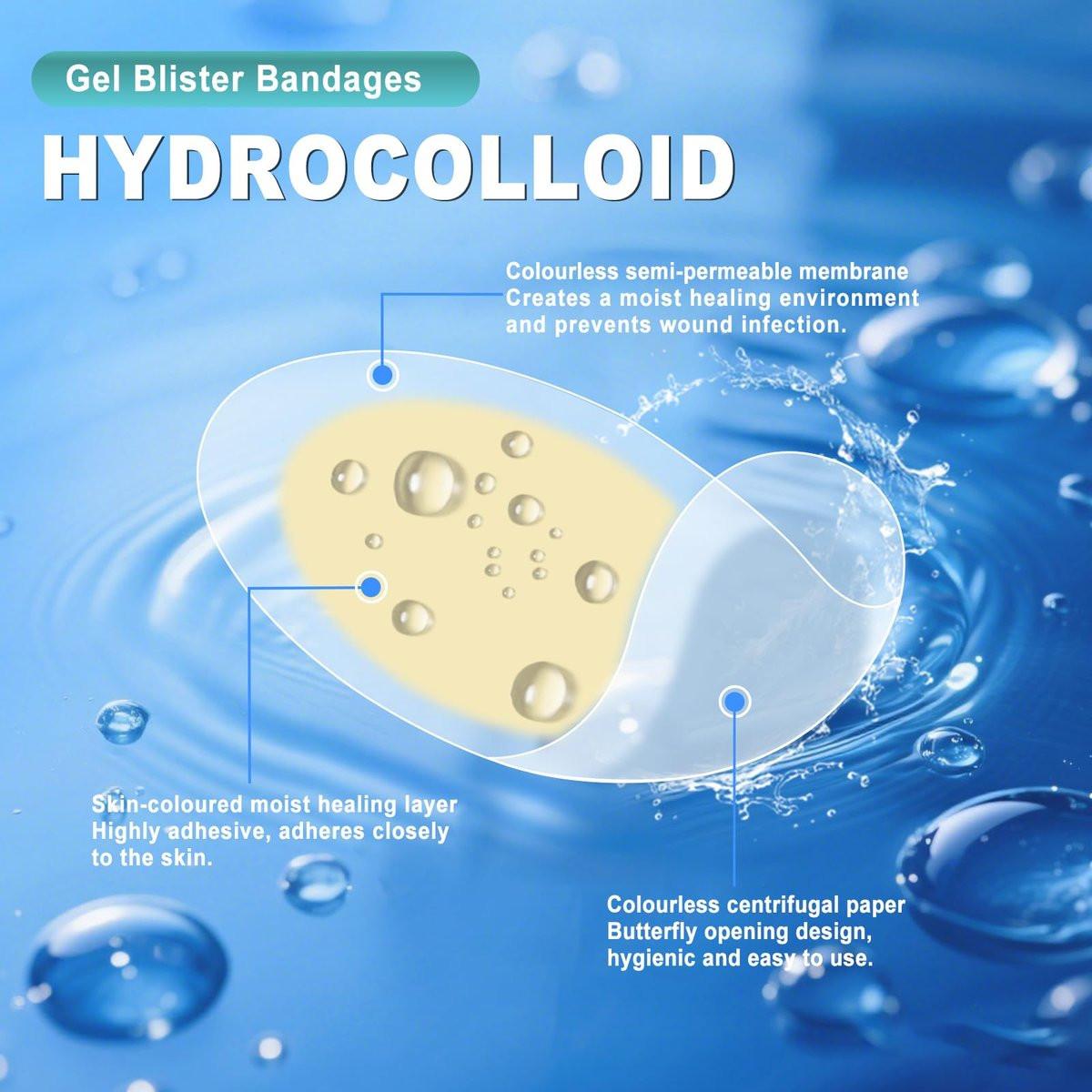 Arme Hydrokolloid-Bandagen für Blasen an den Füßen, 50 Stück Gel-Blisterpflaster, wasserdichte Blasenpflaster, Schutz & Heilung, 4 Formen (Sortiment)