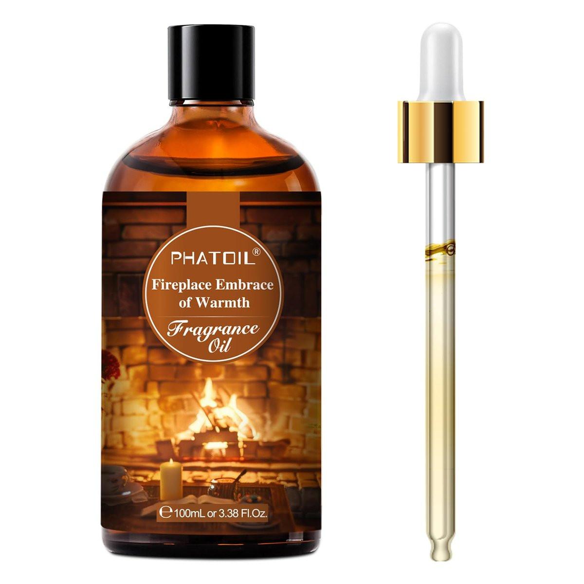 PHATOIL Kaminfeuer Umarmung der Wärme Duftöl 100ml – Aromatherapie, Diffuser, Yoga, Hautpflege, DIY Kerzen- und Seifenherstellung