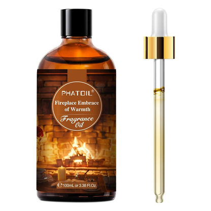 PHATOIL Kaminfeuer Umarmung der Wärme Duftöl 100ml – Aromatherapie, Diffuser, Yoga, Hautpflege, DIY Kerzen- und Seifenherstellung