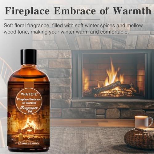 PHATOIL Kaminfeuer Umarmung der Wärme Duftöl 100ml – Aromatherapie, Diffuser, Yoga, Hautpflege, DIY Kerzen- und Seifenherstellung