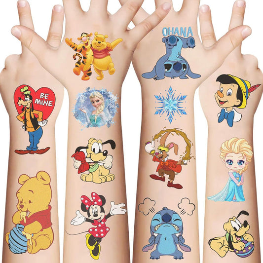 10 Blätter Disney Cartoon temporäre Tattoos für Kinder, Prinzessin Geburtstagsparty-Geschenke, süße Cartoon Aufkleber Geschenke für Teenager Mädchen Jungen zu Hause Aktivität, Klassenzimmerpreise, Weihnachtsbelohnungen