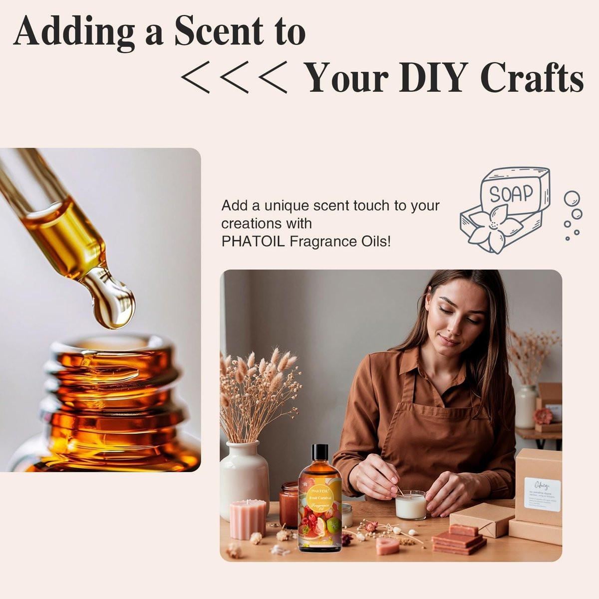 PHATOIL Fruchtkarneval Duftöl 100ml – Aromatherapie Öl für Diffuser, DIY Kerzen & Seifenherstellung