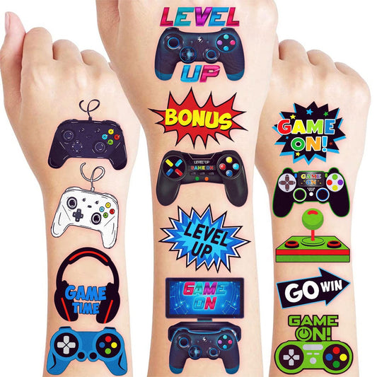 60 Stück Videospiel-Tattoos für Kinder – Temporäre Tattoos für Geburtstagspartys, Schulbelohnungen und Karneval