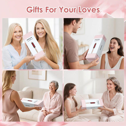 Infrarot-Thermobürste 1,65 Zoll – 100 Mio. negative Ionen, 2-in-1 Locken, Glätten & Styling-Rundbürste, 6 Heizstufen mit LED-Display, leise, Dual-Voltage, Auto-Abschaltung, Pink, Geschenkbox