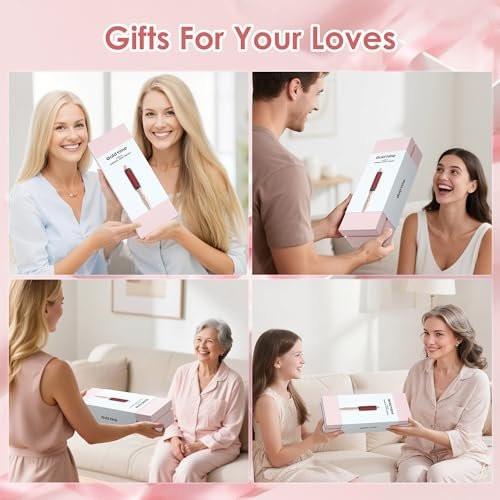 Infrarot-Thermobürste 1,65 Zoll – 100 Mio. negative Ionen, 2-in-1 Locken, Glätten & Styling-Rundbürste, 6 Heizstufen mit LED-Display, leise, Dual-Voltage, Auto-Abschaltung, Pink, Geschenkbox