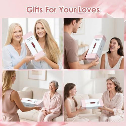 Infrarot-Thermobürste 1,65 Zoll – 100 Mio. negative Ionen, 2-in-1 Locken, Glätten & Styling-Rundbürste, 6 Heizstufen mit LED-Display, leise, Dual-Voltage, Auto-Abschaltung, Pink, Geschenkbox