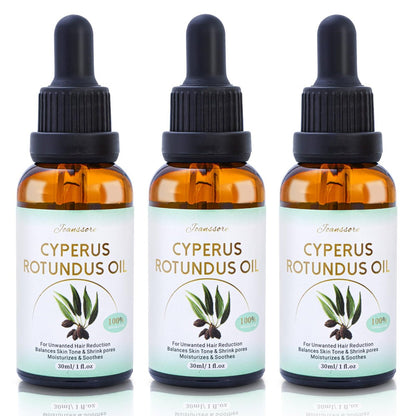 3er Pack Cyperus Rotundus Öl zur Haarentfernung, Zypressenöl reduziert unerwünschten Haarwuchs, feuchtigkeitsspendendes, beruhigendes Öl zur Reduzierung von Körperbehaarung, geeignet für alle Hauttypen