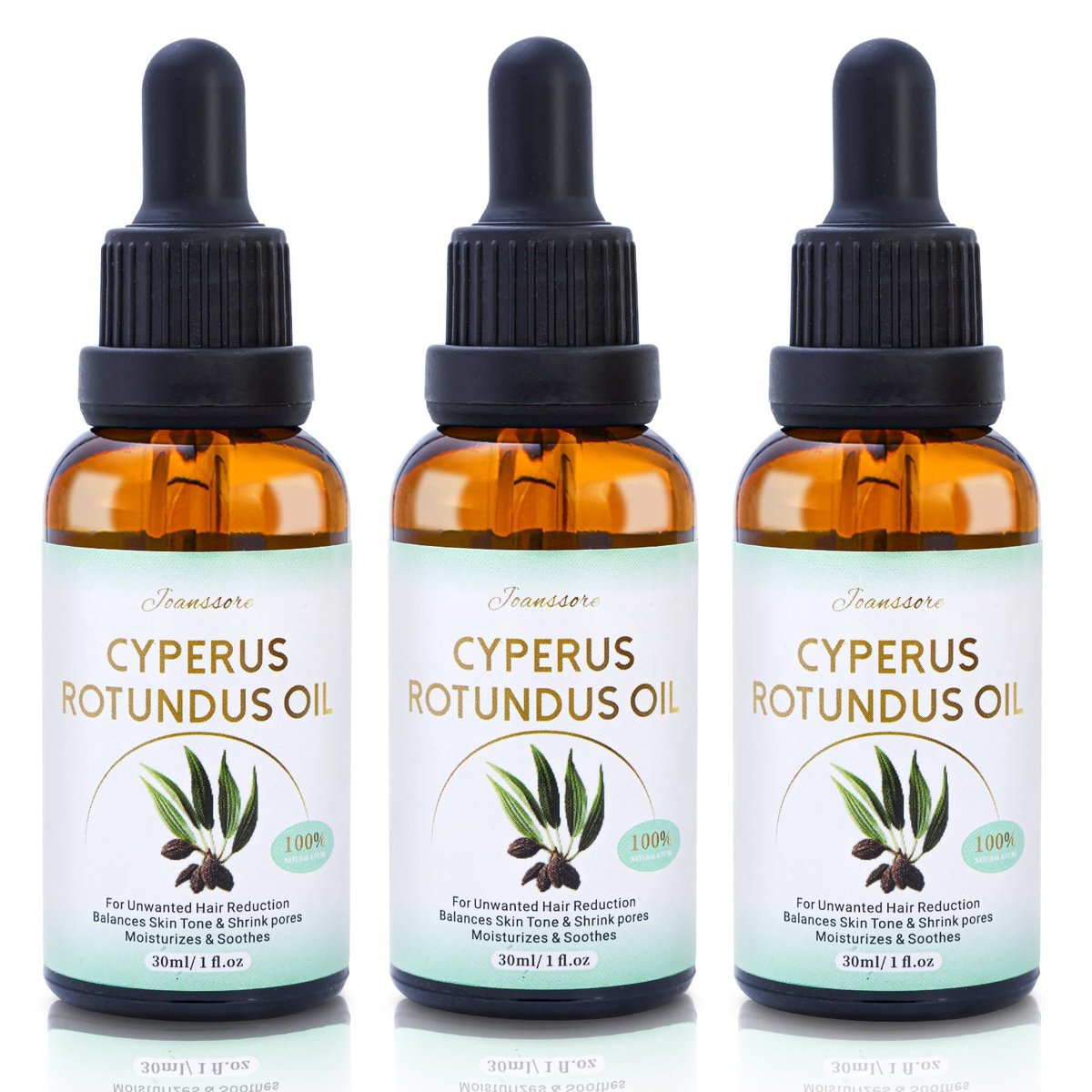 3er Pack Cyperus Rotundus Öl zur Haarentfernung, Zypressenöl reduziert unerwünschten Haarwuchs, feuchtigkeitsspendendes, beruhigendes Öl zur Reduzierung von Körperbehaarung, geeignet für alle Hauttypen
