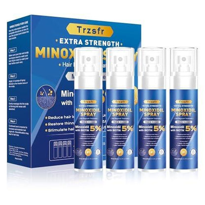 5% Minoxidil für Männer & Frauen - Haarwuchsserum & Haarregenerationsbehandlung | Extra Stärke mit Biotin | 6-Monats-Vorrat 4er-Pack (414 ml) | Klinisch erwiesen gegen Haarausfall & Bartwuchs