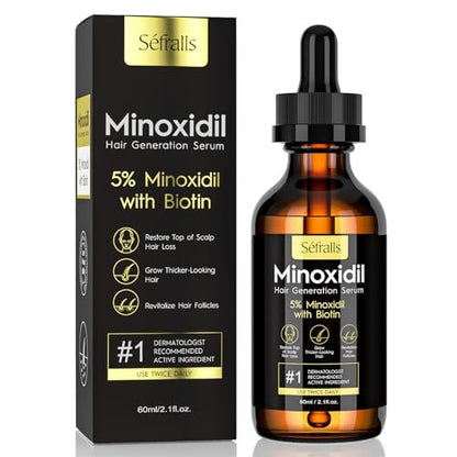 5% Minoxidil Haarwuchs Serum für Männer und Frauen, Biotin Haarserum, sicherste Haarwuchsbehandlung, gegen Haarausfall 60ml / 2,11 fl.oz