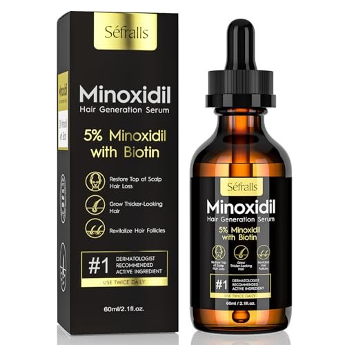 5% Minoxidil Haarwuchs Serum für Männer und Frauen, Biotin Haarserum, sicherste Haarwuchsbehandlung, gegen Haarausfall 60ml / 2,11 fl.oz
