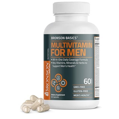Bronson Multivitamin für Männer – Tägliche All-in-One-Formel mit wichtigen Vitaminen, Mineralien & Kräutern zur Unterstützung der Männergesundheit, 60 Kapseln