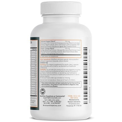 Bronson Multivitamin für Männer – Tägliche Rundum-Versorgung mit Vitaminen, Mineralstoffen und Kräutern zur Unterstützung der Männergesundheit, 120 Kapseln