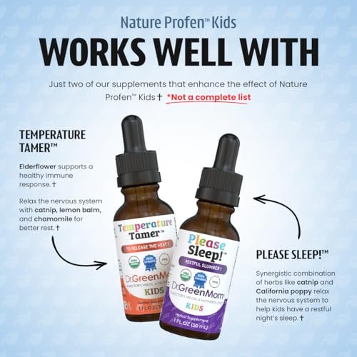 Dr. Green Mom Nature Profen Bio Kräutertropfen für Babys & Kinder – USDA Bio, natürliche Linderung bei Zahnen, Wachstumsschüben und gelegentlichen Beschwerden