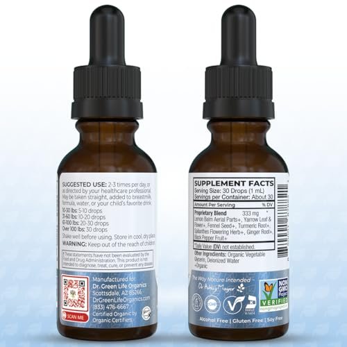 Dr. Green Mom Nature Profen Bio Kräutertropfen für Babys & Kinder – USDA Bio, natürliche Linderung bei Zahnen, Wachstumsschüben und gelegentlichen Beschwerden