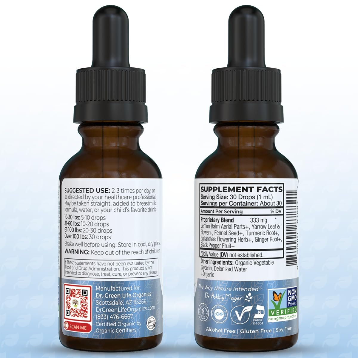 Dr. Green Mom Nature Profen Bio Kräutertropfen für Babys & Kinder – USDA Bio, natürliche Linderung bei Zahnen, Wachstumsschüben und gelegentlichen Beschwerden