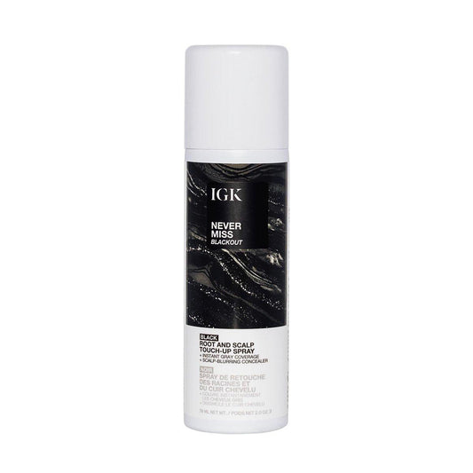 IGK Never Miss Root and Scalp Touch-Up Spray für graue Haare – Schwarz, schweißresistent, wasserfest, natürlicher Ansatz-Kaschierer, 59 ml