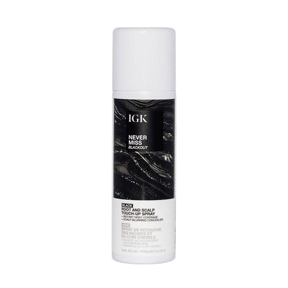 IGK Never Miss Root and Scalp Touch-Up Spray für graue Haare – Schwarz, schweißresistent, wasserfest, natürlicher Ansatz-Kaschierer, 59 ml