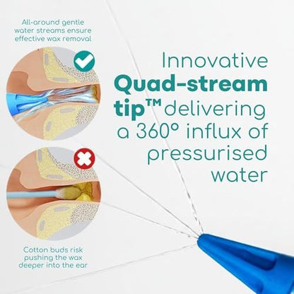 Medi Grade Großer Ohrbirnenspritze, 90 ml – Transparentes Ohrenspülgerät mit Quad-Stream-Düse zur sanften Ohrenreinigung, Reisefreundlich