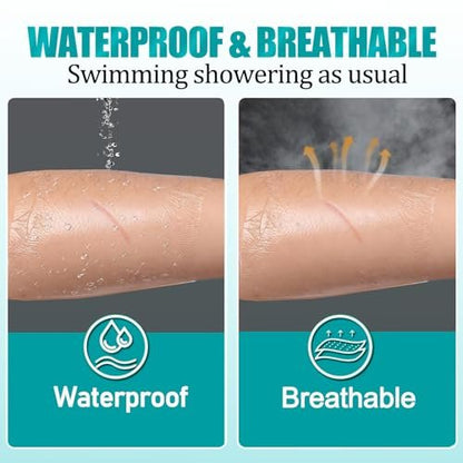 Transparente Wundauflage 100 Stück 2,37" x 2,75" - wasserdichte, klare Pflaster für Tattoo-Nachsorge, Narbenbehandlung und Wundversorgung