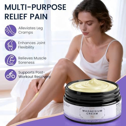 QUELTIS Magnesium Creme – Magnesium Lotion für Schlaf, Schmerzen & Wadenkrämpfe, topisches Magnesiumchlorid für Muskelentspannung, Beruhigung & Feuchtigkeit – hautfreundlich & sicher für Kinder & Erwachsene (Lavendel)