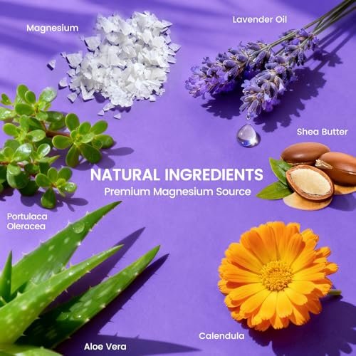 QUELTIS Magnesium Creme – Magnesium Lotion für Schlaf, Schmerzen & Wadenkrämpfe, topisches Magnesiumchlorid für Muskelentspannung, Beruhigung & Feuchtigkeit – hautfreundlich & sicher für Kinder & Erwachsene (Lavendel)