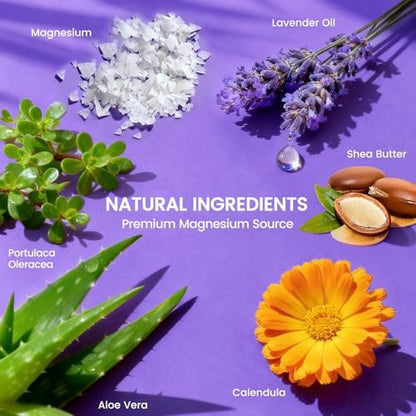 QUELTIS Magnesium Creme – Magnesium Lotion für Schlaf, Schmerzen & Wadenkrämpfe, topisches Magnesiumchlorid für Muskelentspannung, Beruhigung & Feuchtigkeit – hautfreundlich & sicher für Kinder & Erwachsene (Lavendel)