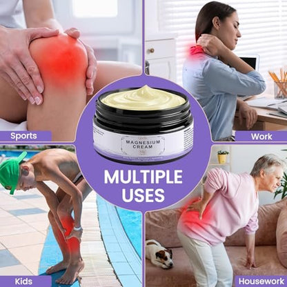 QUELTIS Magnesium Creme – Magnesium Lotion für Schlaf, Schmerzen & Wadenkrämpfe, topisches Magnesiumchlorid für Muskelentspannung, Beruhigung & Feuchtigkeit – hautfreundlich & sicher für Kinder & Erwachsene (Lavendel)