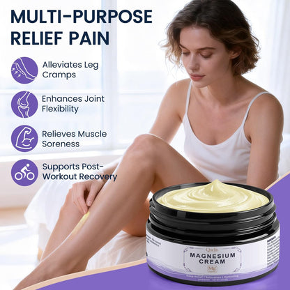 QUELTIS Magnesium Creme – Magnesium Lotion für Schlaf, Schmerzen & Wadenkrämpfe, topisches Magnesiumchlorid für Muskelentspannung, Beruhigung & Feuchtigkeit – hautfreundlich & sicher für Kinder & Erwachsene (Lavendel)