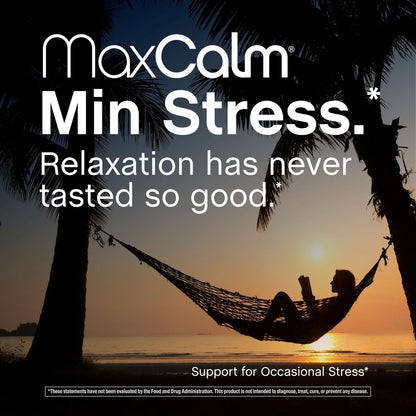 Max Calm Entspannungsgetränk-Pulver | Himbeer-Zitronen-Geschmack | Magnesiumglycinat, KSM-66 Ashwagandha, L-Theanin & Vitamin D3 | MaxCalm | Glutenfrei, Vegan | 227 g Pulver