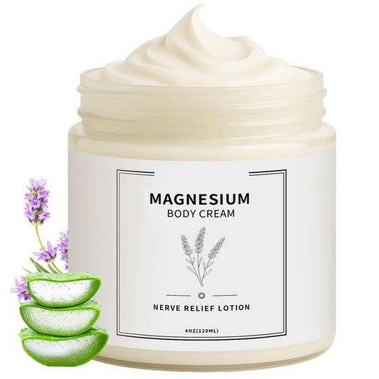Neuropathie Creme, Nervenschmerz Lotion mit Magnesiumchlorid und reinen Inhaltsstoffen, für Fuß- und Beinpflege, schnell einziehend, nicht fettend, 120 ml