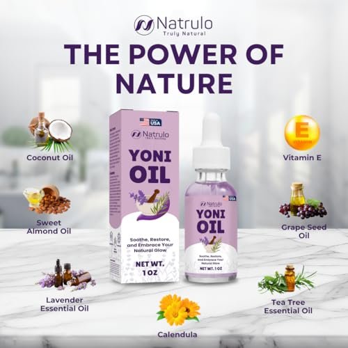 Natrulo Yoni Oil – Natürliches Femininöl für Frauen, Geruchskontrolle, dunkle Flecken, eingewachsene Haare & Hautaufhellung – pH-ausgeglichen, feuchtigkeitsspendend, Kräuterserum mit ätherischen Ölen – Intimbereichspflege, hergestellt in USA