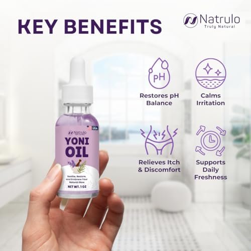 Natrulo Yoni Oil – Natürliches Femininöl für Frauen, Geruchskontrolle, dunkle Flecken, eingewachsene Haare & Hautaufhellung – pH-ausgeglichen, feuchtigkeitsspendend, Kräuterserum mit ätherischen Ölen – Intimbereichspflege, hergestellt in USA