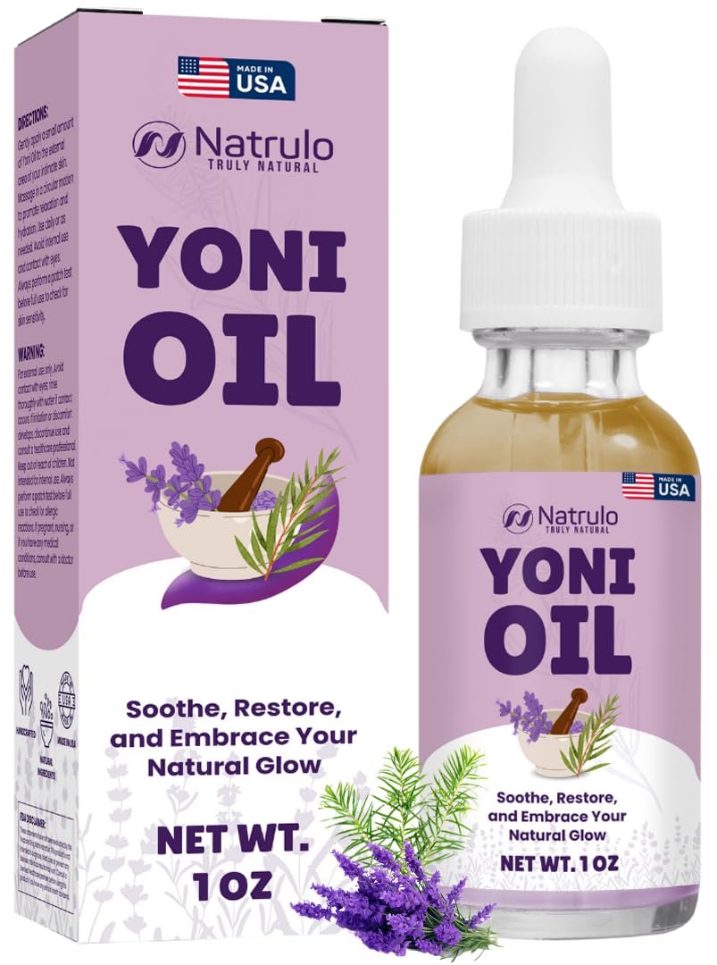 Natrulo Yoni Oil – Natürliches Femininöl für Frauen, Geruchskontrolle, dunkle Flecken, eingewachsene Haare & Hautaufhellung – pH-ausgeglichen, feuchtigkeitsspendend, Kräuterserum mit ätherischen Ölen – Intimbereichspflege, hergestellt in USA