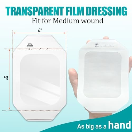 Transparente Wundauflage 40 Stück 4" x 4,75" – wasserdichte klare Pflaster für Tattoo-Nachsorge, Narbentherapie und Wundpflege