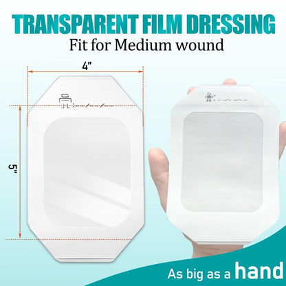 Transparente Wundauflage 40 Stück 4" x 4,75" – wasserdichte klare Pflaster für Tattoo-Nachsorge, Narbentherapie und Wundpflege