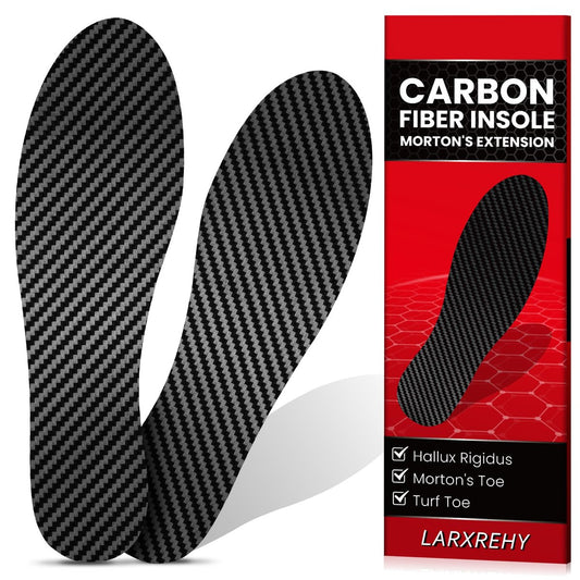1 Paar Carbonfaser-Einlegesohlen für Männer & Frauen: 1,2 mm dicke starre Schuheinlage mit Unterstützung bei Turf Toe, Fußfrakturen, Hallux Rigidus & Limitus für Sport, Wandern, Trekking - Alternative zum postoperativen Schuh, 265 mm