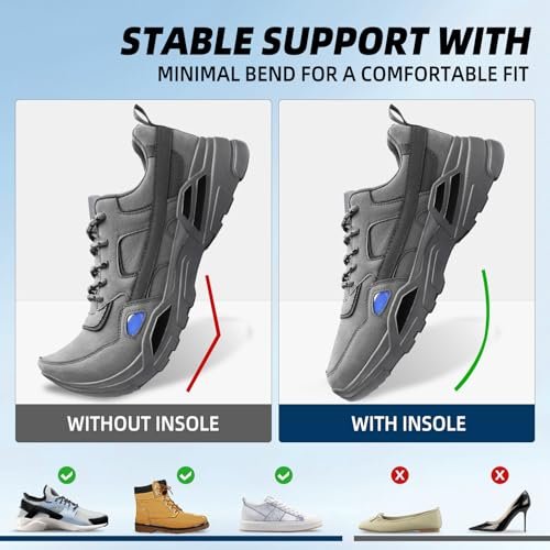 1 Paar Carbonfaser-Einlegesohlen für Männer & Frauen: 1,2 mm dicke starre Schuheinlage mit Unterstützung bei Turf Toe, Fußfrakturen, Hallux Rigidus & Limitus für Sport, Wandern, Trekking - Alternative zum postoperativen Schuh, 265 mm
