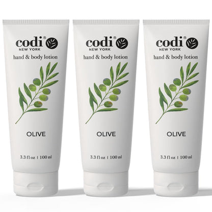 CodiNCodi Oliven-Lotion – Nährende & regenerierende Hand- & Körperlotion 3,3 oz (3er-Pack)