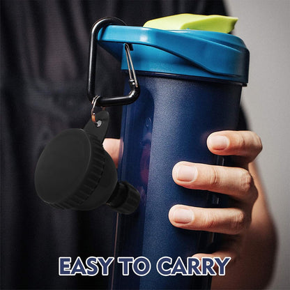 TEESSUE 2er-Pack Proteinbehälter, Tragbarer Proteinpulver-Behälter, Proteinpulver-Trichter, Wasserflaschen-Trichter für Pulvermischungen, Pre-Workout/Fitness-Supplement-Trichter-Schlüsselanhänger (50 ml + 100 ml)
