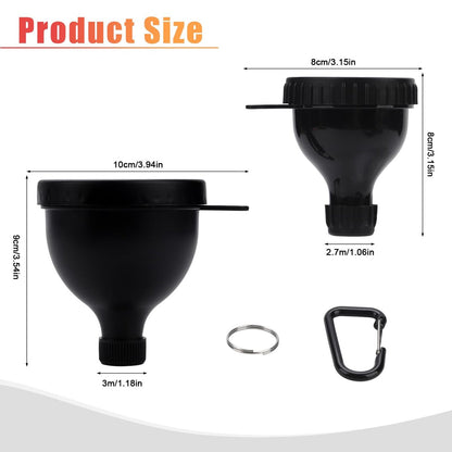 TEESSUE 2er-Pack Proteinbehälter, Tragbarer Proteinpulver-Behälter, Proteinpulver-Trichter, Wasserflaschen-Trichter für Pulvermischungen, Pre-Workout/Fitness-Supplement-Trichter-Schlüsselanhänger (50 ml + 100 ml)