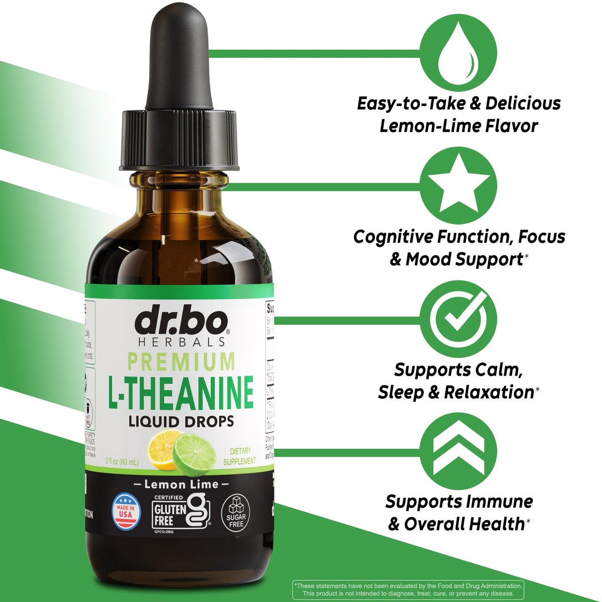 L-Theanin 200mg flüssige Tropfen – natürliche Schlafunterstützung & Fokus Ergänzung für Kinder & Erwachsene – Vegan, Non-GMO, glutenfrei, reine L-Theanin Tropfen, Stimmungs-Ltheanin für Kinder, 60 ml