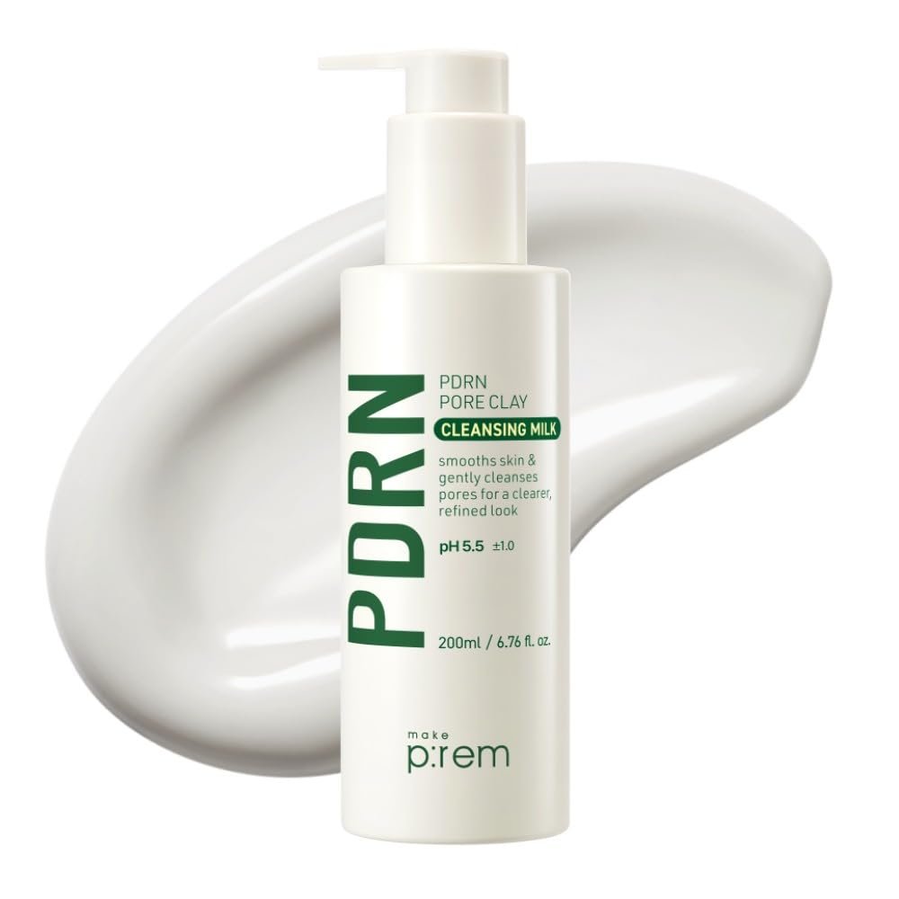 MAKE P:REM PDRN Pore Clay Cleansing Milk – Feuchtigkeitsspendende Gesichtsreinigung für empfindliche Haut, 200 ml