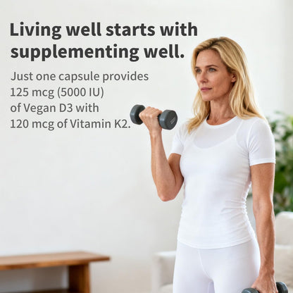 YMINGKJ Vitamin D3 K2 5000 IE Weichkapseln mit Magnesium – 120 μg MK-7 K2 für Knochengesundheit & Immununterstützung – Non-GMO & Glutenfrei mit MCT-Öl – 30 Weichkapseln