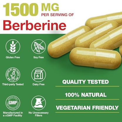 CHANUBITO Berberin 1500mg – Hochdosiertes Berberin HCl 97% Reinheit mit Ceylon-Zimt, Vegan & Non-GMO, 90 Kapseln