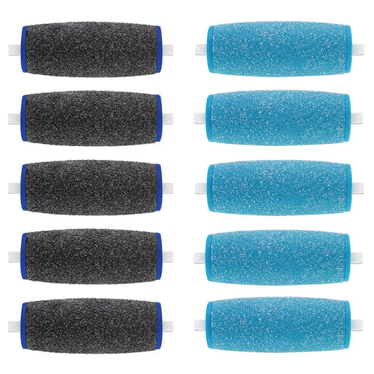 10er-Pack Ersatzwalzen für Amop-Pedi Perfect – 5 extra grobe & 5 normal grobe Walzen, kompatibel mit dem elektronischen Fußpflegegerät