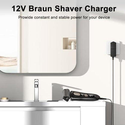 12V Ladekabel für Braun Rasierer Series 1, 3, 5, 7, 9 – 1,5m Ladekabel für Braun 310s, 340s, 740s, 3040s, 7020s, 9330s, 760cc, 790cc, 5190cc, 7085cc, 7865cc, 9090cc, 9095cc, 9290cc, 9385cc, 9577cc Elektrorasierer