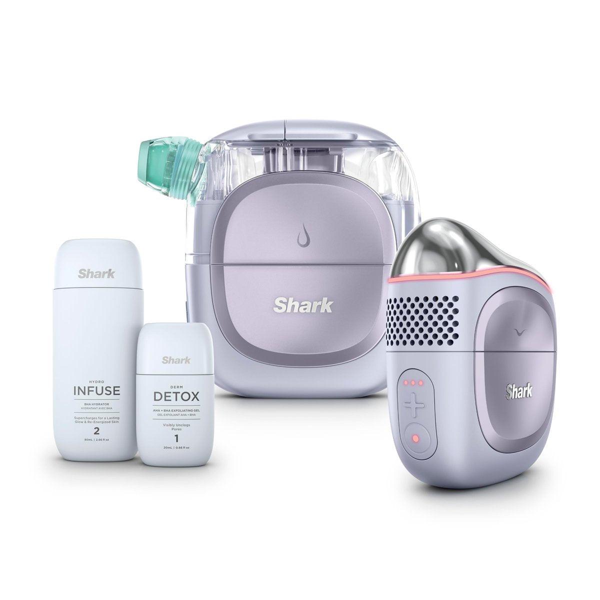 Shark FacialPro Glow – Hydro-Powered Gesichtssystem für zu Hause mit DePuffi Hot & Cold Therapie – Professionelles Spa-Gerät für Porenreinigung, Hydration & strahlenden Teint, Flieder, FH320PL